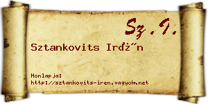 Sztankovits Irén névjegykártya