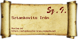 Sztankovits Irén névjegykártya