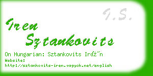 iren sztankovits business card